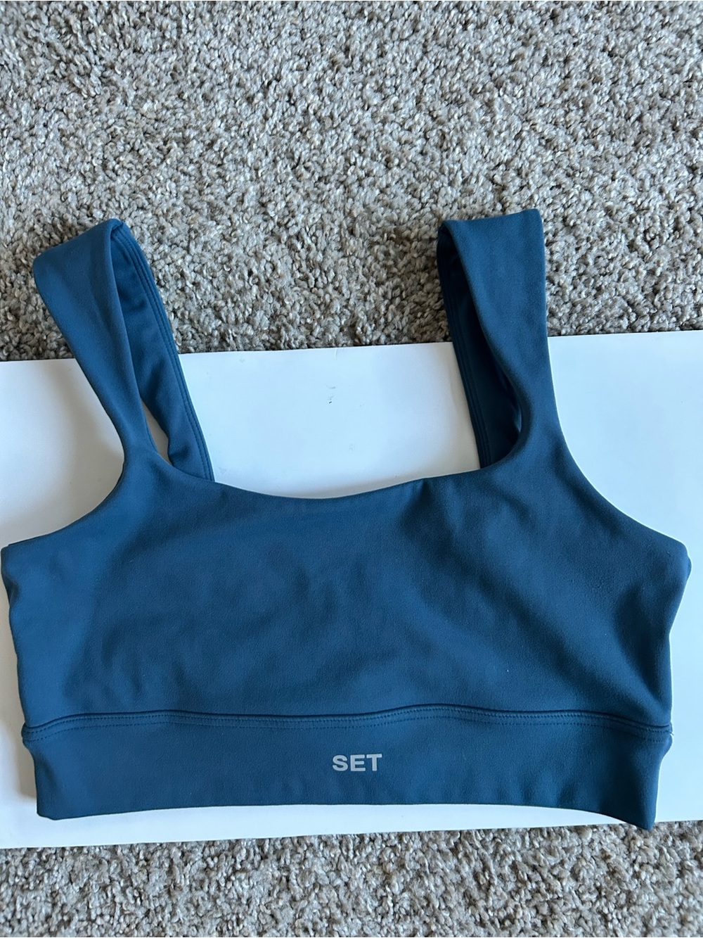 SET Active Teal Scoop Neck Sports Bra